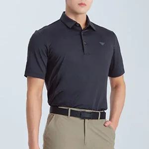 남성 여름 기능성 냉감 카라 반팔티 블랙 1P 골프복-WFE1D3F