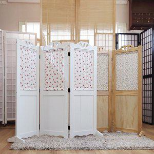 [가구야히메]플라워 패널 미니 3단 원목 인테리어 파티션(완조립 지지대포함)