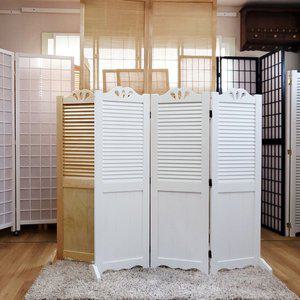 [가구야히메]갤러리 패널 미니 3단 원목 인테리어 파티션(완조립 지지대포함)