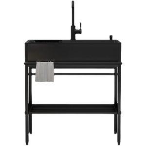 블랙 간이 싱크대 미니 개수대 검은색 인테리어