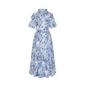 [예시카]아트 프린트 티어드 카라 벨티드 원피스 YJ3OP528