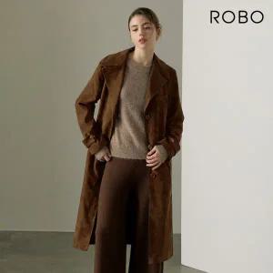 [로보][590,000원 초특가]로보 스웨이드 싱글 트렌치 코트