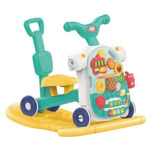 하늘썬별 5 in 1 과일 붕붕카 러닝테이블 푸쉬카 흔들말 걸음마 보조기 그린 1개