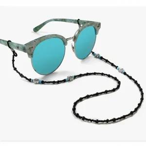 목걸이 꽃무늬 안경소품 블랙 안경줄 마노 마스크걸이 비즈 겸용