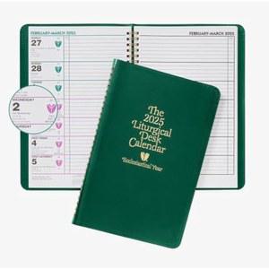 2026년 전례 책상 달력 | 교회 연도 위에 평평하게 놓인 플래너 일일 가톨릭 독서 기록 보관 베스티먼트 컬러 가이드 및 성직자 단체