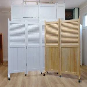 [가구야히메]틈이 보이지 않는 153 원목 바퀴 2단,3단 파티션 카페가림막 원룸파티션