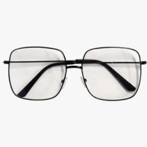 빅사이즈 오버 사각 스틸테 블랙 안경테 코받침 가벼운