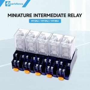 5pcs MY2NJ MY3NJ MY4NJ 전원 릴레이 12V 24V DC / 110V 220V 380V AC DPDT DIN 레일 마운트 소켓 베이스