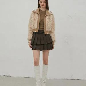 [롯데백화점]에고이스트 레터링 자카드 포인트 페이크퍼 자켓 (EQ4FJ060)