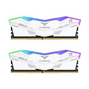 팀그룹 티포스 델타 RGB DDR5 램 32GB 키트 2x16GB 6000MHz PC5-48000 CL38 인텔 XMP 3 0 및 AMD 엑스포 호환 데스크톱 메모리 모듈 화이트 - FF8D532G6000HC38ADC01