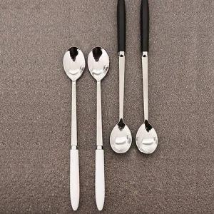 모던 스텐 롱티스푼 2P 세트 그립감 좋은 디저트 스푼