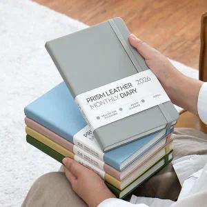 인디고 2026 프리즘 레더 A5 먼슬리 다이어리 (날짜형 25절 월간)