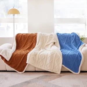 더보드라 니트 양털 양면 블랭킷 겨울담요 대형담요