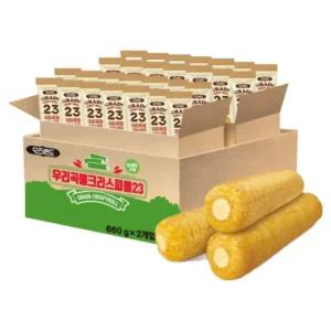 국내산 우리곡물 단체 간식 주전부리 23곡 크리스피롤 66개입 660g 2박스