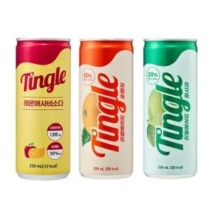 팅글 콤보팩 레몬애사비 리얼에이드 청사과 오렌지 250ml*각6캔 총 18캔
