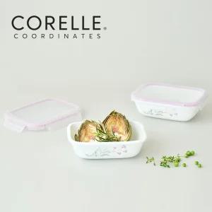 코렐 코디네이츠 밀크글라스 밀폐용기 산호세 직사각 2종(대)