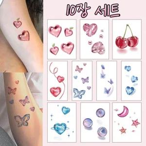 3D 입체 타투 스티커 컬러 판박이 페스티벌 유니크한 헤나 문신 패션 분장소품 할로윈 파티 데이 행사 변장