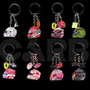 2025 F1 그랑프리 레이싱 헬멧 키링 베르스타펜 해밀턴 노리스 모형 열쇠고리 굿즈