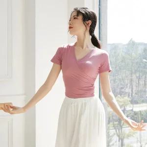 고전무용 댄스복 상의 반팔 5부 현대무용 공연복 밸리 라인댄스 라틴