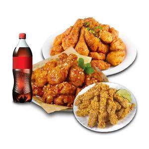 (호식이두마리) (패밀리SET)간장+양념+치킨넥(머스타드)+콜라500ml