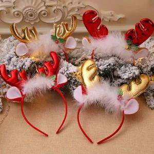 산타클로스 고깔 루돌프 머리띠 연말 파티 해어 밴드/아동/단체/유아/크리스마스/귀여운/이쁜/예쁜/학교