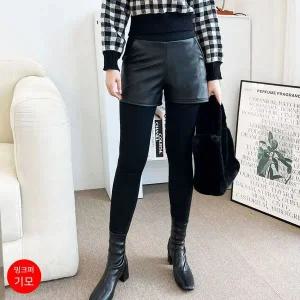 [콩심팥심]SUU8057 밍크퍼레쟈4부반바지레깅스 내 국내생산 기모바지
