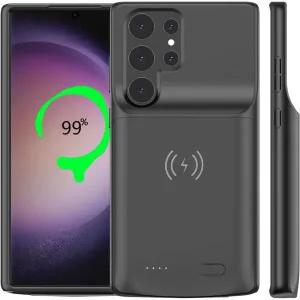 갤럭시S23 울트라68인치 Qi 무선충전용 AFTRIUGO 배터리 케이스 슬림 확장형 8000mAh 백업 충전 삼성 울트