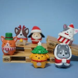 크리스마스 코스프레 강아지피규어 6종세트