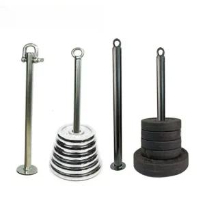 강철 바벨 추감기 수련봉 원판 철당공 스테인리스스틸 직경 2cm 높이 14cm 걸이 링