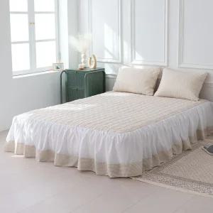 엣지 누빔 프릴 스커트 침대 매트리스 커버 SS Q K