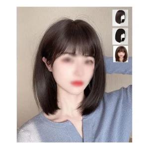 중단발머리 여성 통가발 긴머리가발 여자가발 헤어피스 통 앞머리 긴머리 코스프레 단발 여자 패션 반 가발