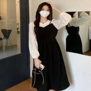 여성 레이스 블라우스 나시 레이어드 원피스 D71