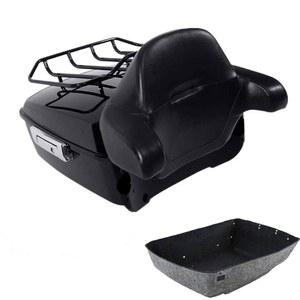 TCMT 킹 오토바이 트렁크 박스 등받이 블랙 탑 러기지 랙 세트 핏 할리 데이비슨 2014-2025 투어링 CVO 로드 글라이드 스트리트 일렉트라