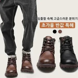  카우 하이드 워커부츠 면 신발 남성 아웃도어 슈즈 금속단추 내마모성 버퍼 성능 롱 부츠 매끈매끈하다/미끄럼 방지/럭셔리