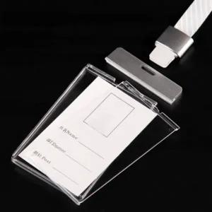 실버탭 명찰케이스 슬라이딩 이름표 커버 네임택 클립형 세트