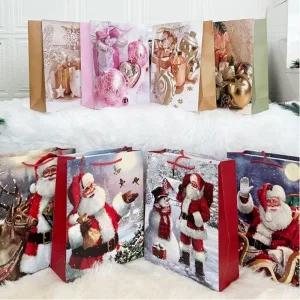 이거찜 펄이있는 대용량 크리스마스 로맨틱산타 종이가방 종이백선물상자쇼핑백32x26