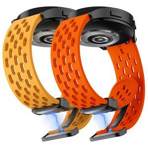 삼성 갤럭시 시계 7 FE 6 4 클래식 팔찌에 대한 20mm 22mm 구멍 실리콘 마그네틱 스트랩 5 5pro 기어 S3 밴드