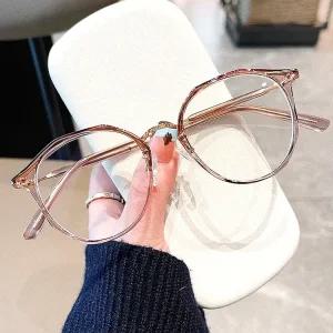 티타늄안경테 TR90 소재 여성 세련된 모양 다각형 프레임 한국어 라이트 여성용 안티 블루