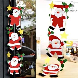 크리스마스 벽 장식 사다리 타는 산타 모빌 트리 소품 걸이 현관 입구