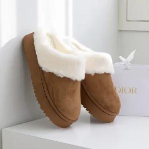 라몬드 통굽 플랫폼 털 슬리퍼 5cm