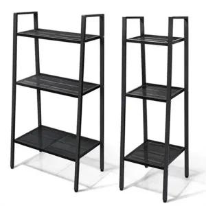 철제 사다리 선반 블랙 인테리어 선반장 사다리 선반 3단 진열대 와이드 거실 베란다 침실 모던 화분