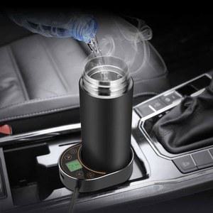 차량용 커피포트 온수 보온병 겸용 심플 자동차용 온도조절 24v 블랙 보온