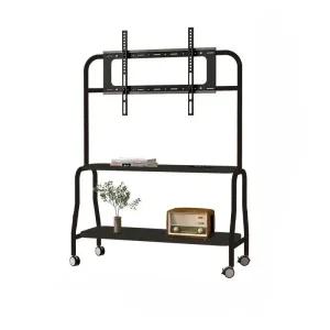 tv 거치대 스탠드형 철제 바퀴 스탠드 이동식 달린 가정용 우드 무빙 티비 티비거치대 받침