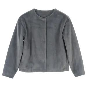 유니클로 (WOMEN - S) 폴리 노카라 퍼 크롭 자켓