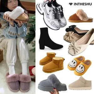 [인더슈30%]  지금 신기좋은 슈즈! 여성 방한화,털부츠,털슬리퍼,퍼메리제인,털스니커즈,패딩,방한, 롱, 미들,숏, 투웨이, 털, 퍼부츠