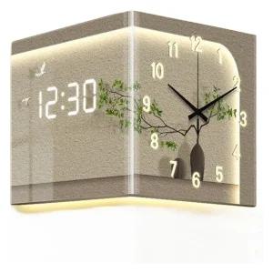 코너형 양면 시계 코너 인 D 벽걸이 마운트 인테리어 무소음 벽시계