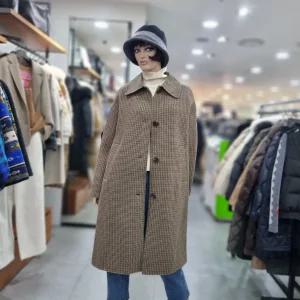 베네통/애플아울렛/백 니트 배색 모직 롱 코트/BACT54461