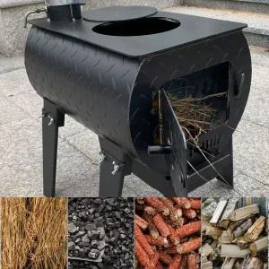 가정용 무연 장작난로 실내외 겸용 농촌 스토브 두꺼운 석탄 물 타는 난로