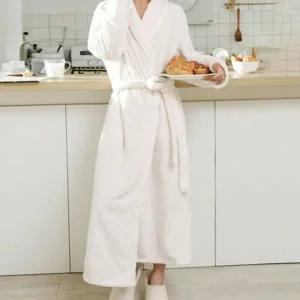 남성 샤워 가운 포근한 커플 남녀공용 여성 샤워 가운 호텔 겨울 나이트 기장 웨어 잠옷 무릎 수면