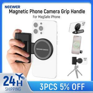 NEEWER 베이직 마그네틱 폰 카메라 그립 핸들 (셔터 리모컨 포함 MagSafe 용) 18W 충전